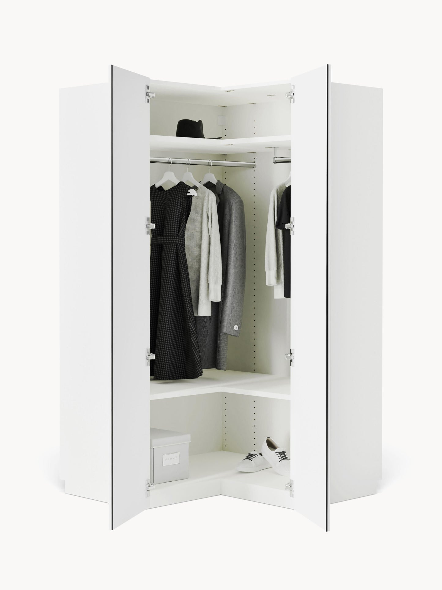 Charlene Modular Corner Wardrobe, 115 cm Wide