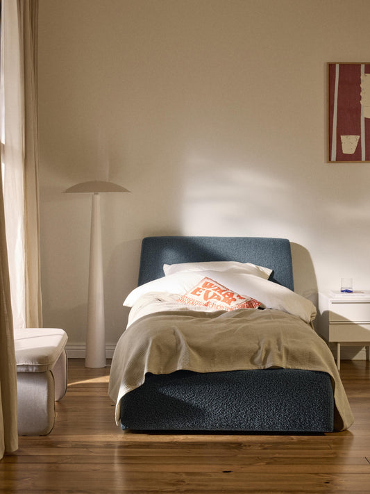 Cloudia Bouclé Single Bed with Storage