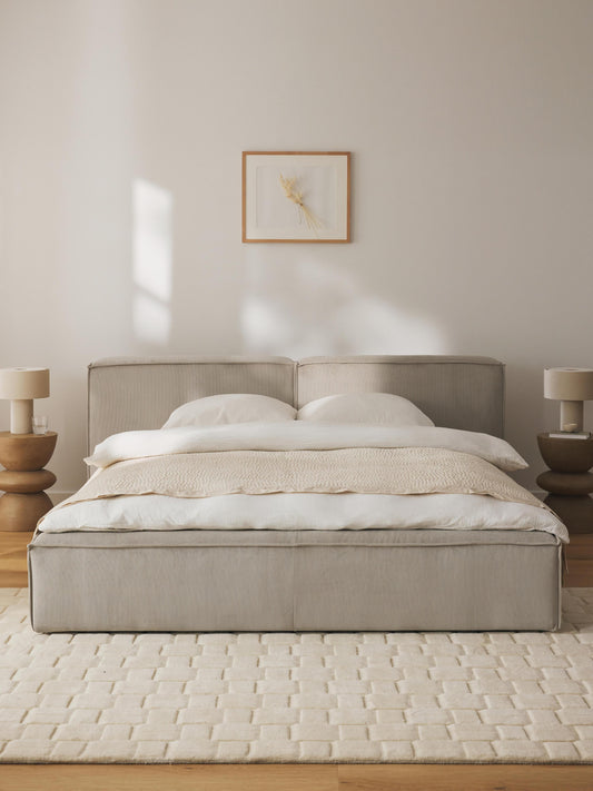 Lennox Corduroy Upholstered Bed with Storage