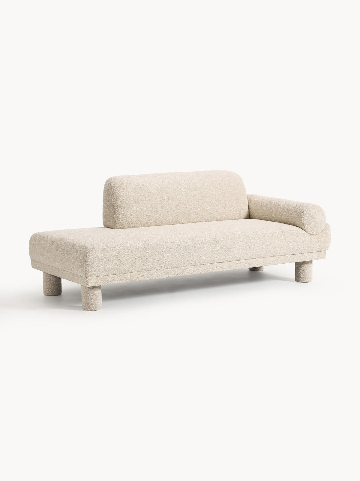 Lila Bouclé Ottoman
