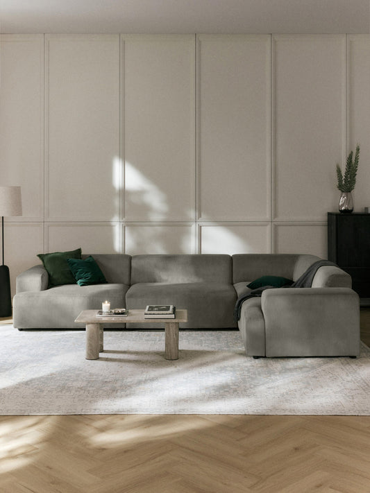 Melvie Large Corduroy Corner Sofa (4-Seater)