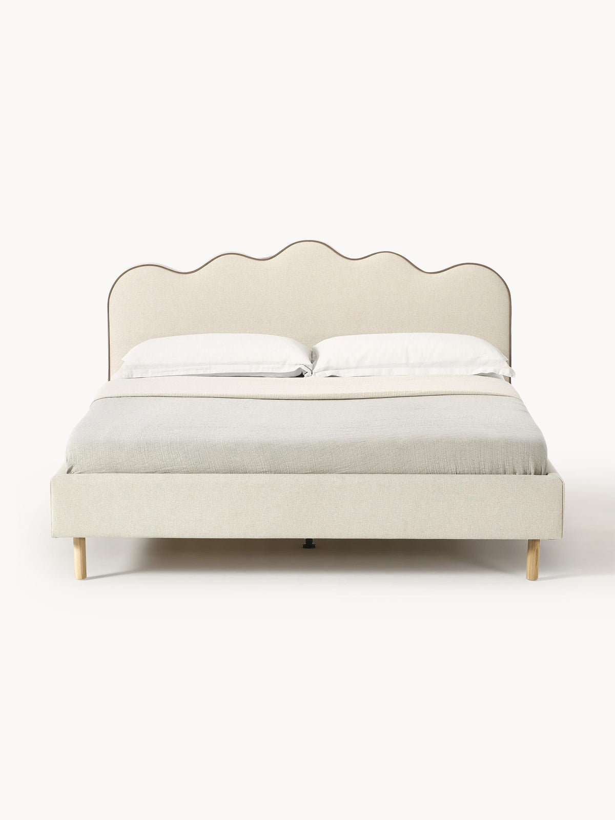 Romina Upholstered Bed with Wavy Headboard