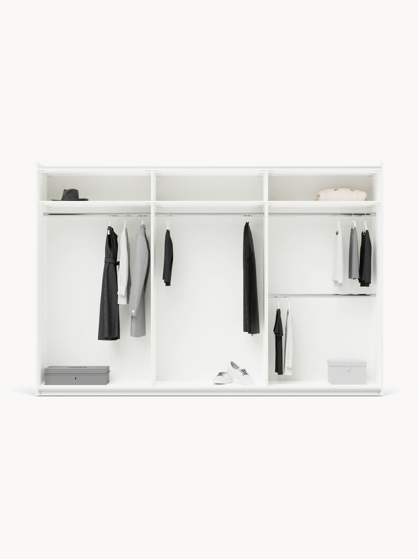 Simona Modular Sliding-Door Wardrobe, 300 cm Wide, in Various Sizes
