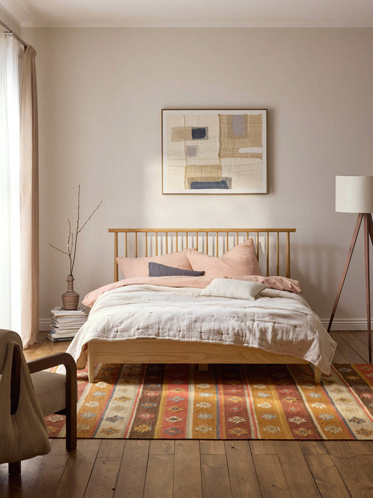 Winslow Wooden Bed with Pine Headboard