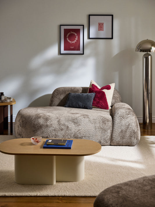 Wolka Teddy Bouclé Sofa (2-Seater) with Chaise Longue