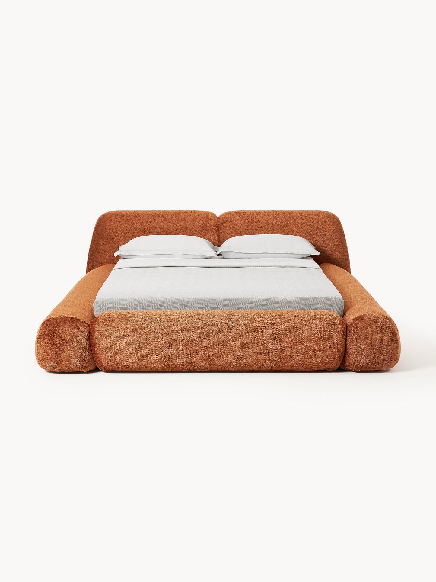 Wolka Upholstered Bed in Teddy Bouclé