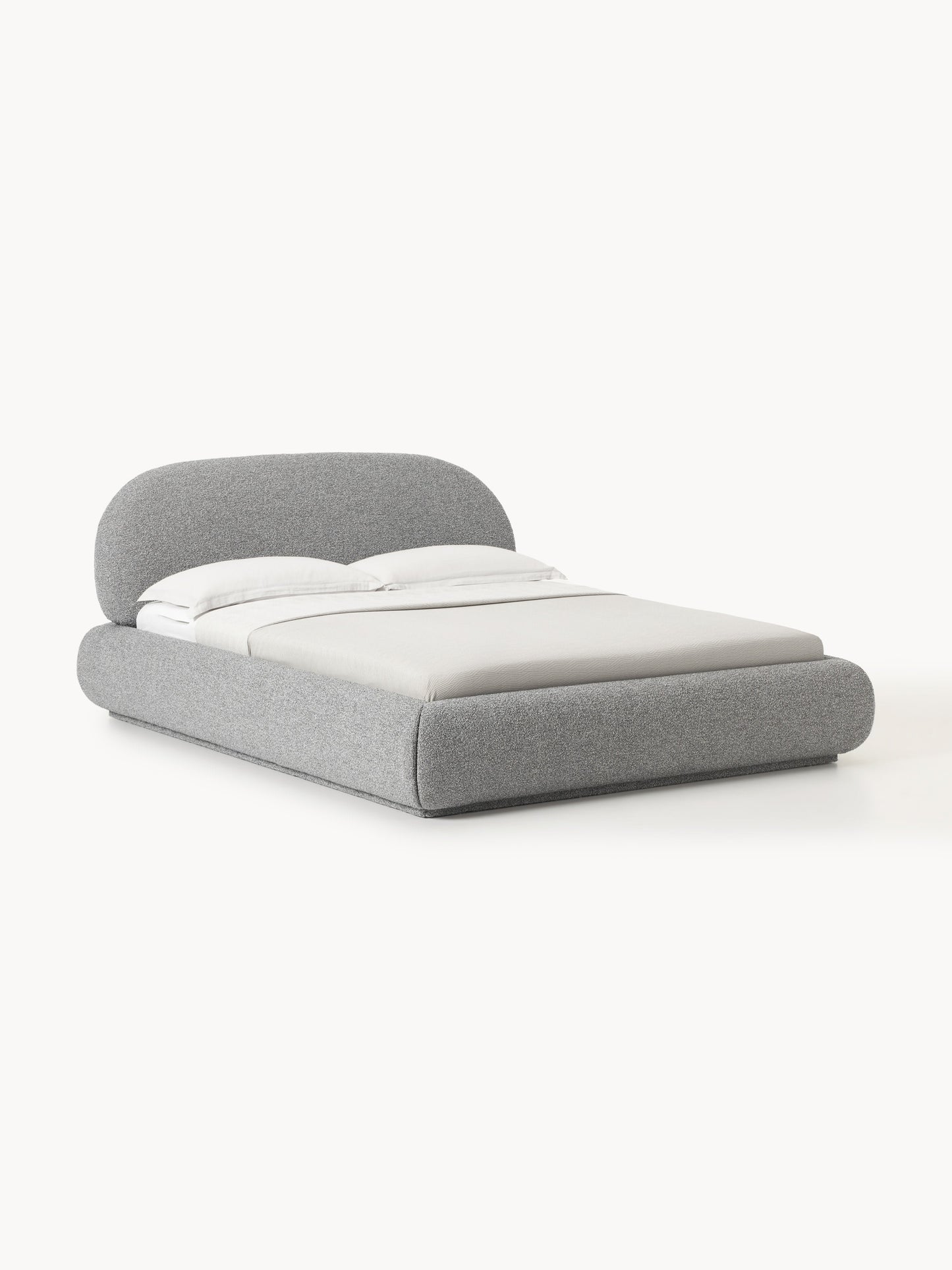 Alva Bouclé Upholstered Bed with Storage