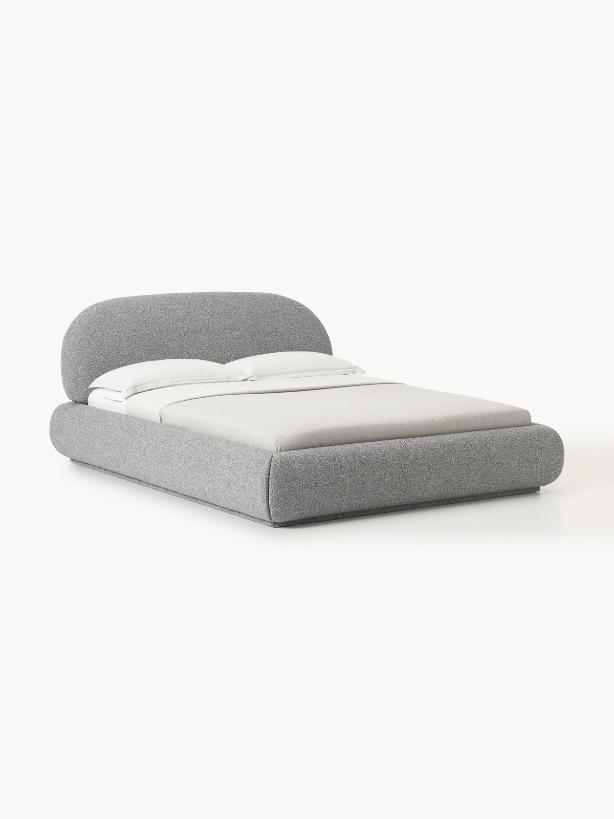 Alva Bouclé Upholstered Bed with Storage