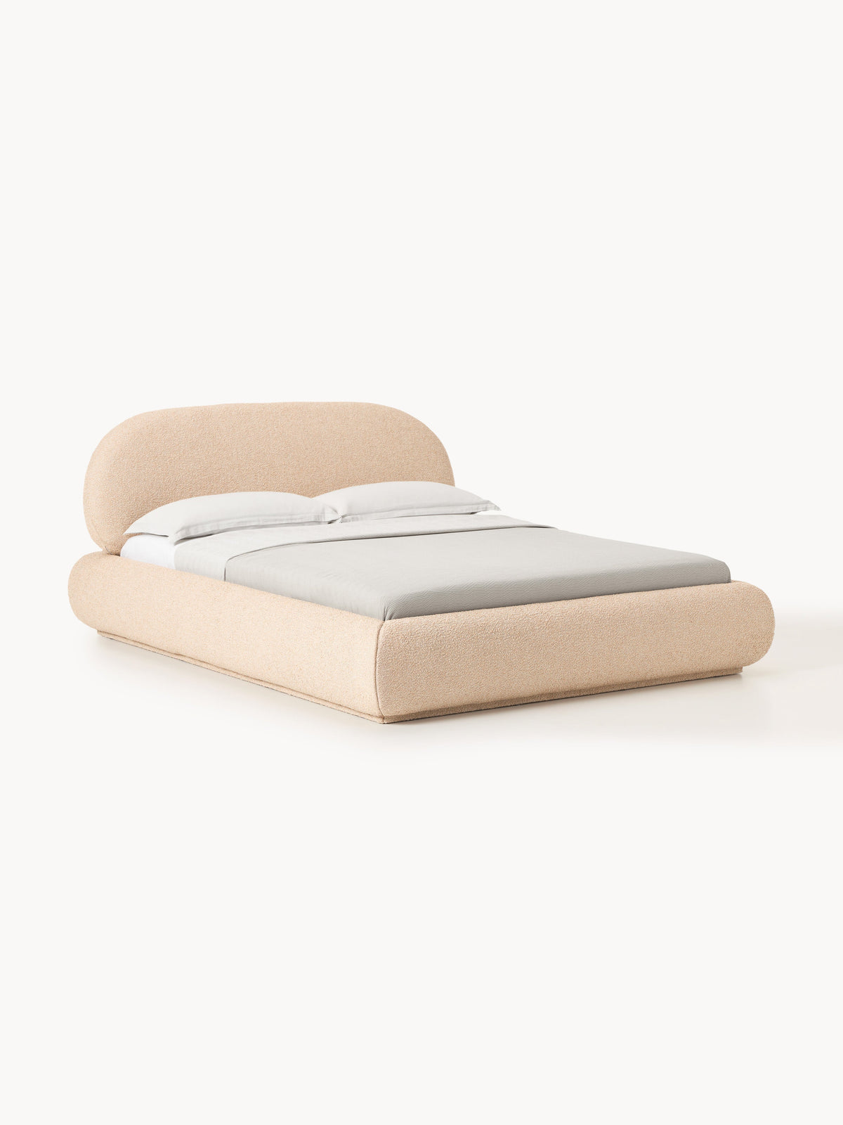 Alva Bouclé Upholstered Bed with Storage
