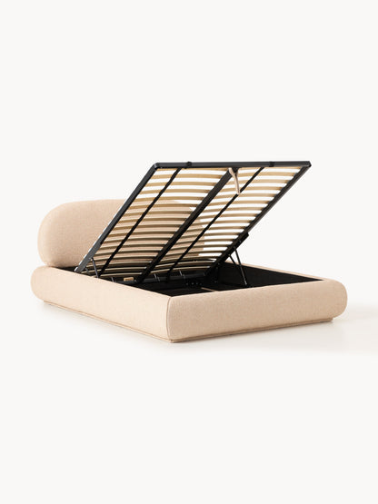 Alva Bouclé Upholstered Bed with Storage