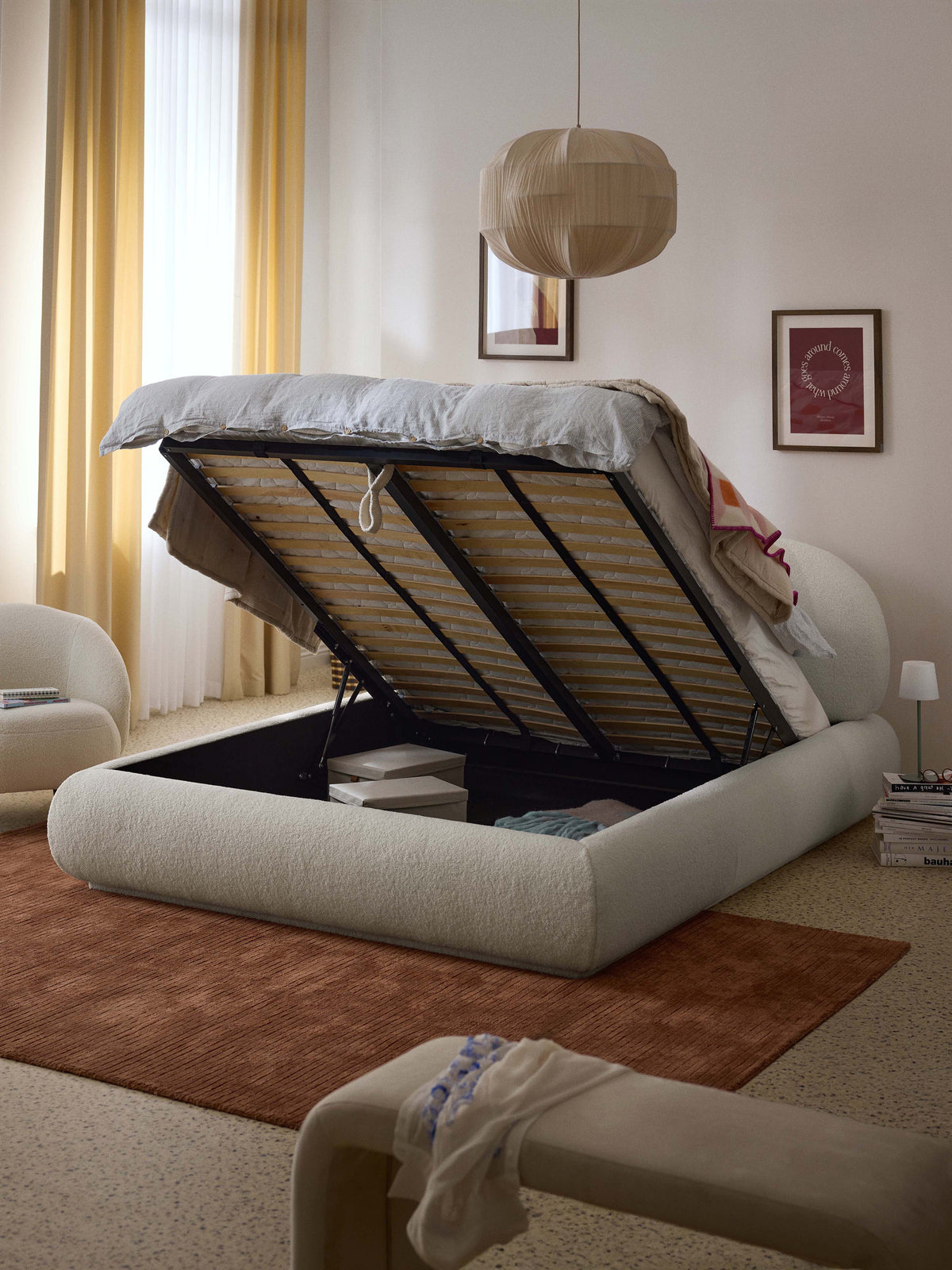 Alva Teddy Upholstered Bed with Storage