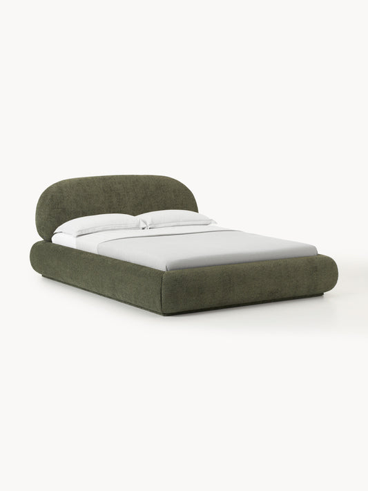 Alva Upholstered Bed in Teddy Bouclé