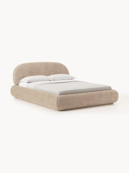 Alva Upholstered Bed in Teddy Bouclé