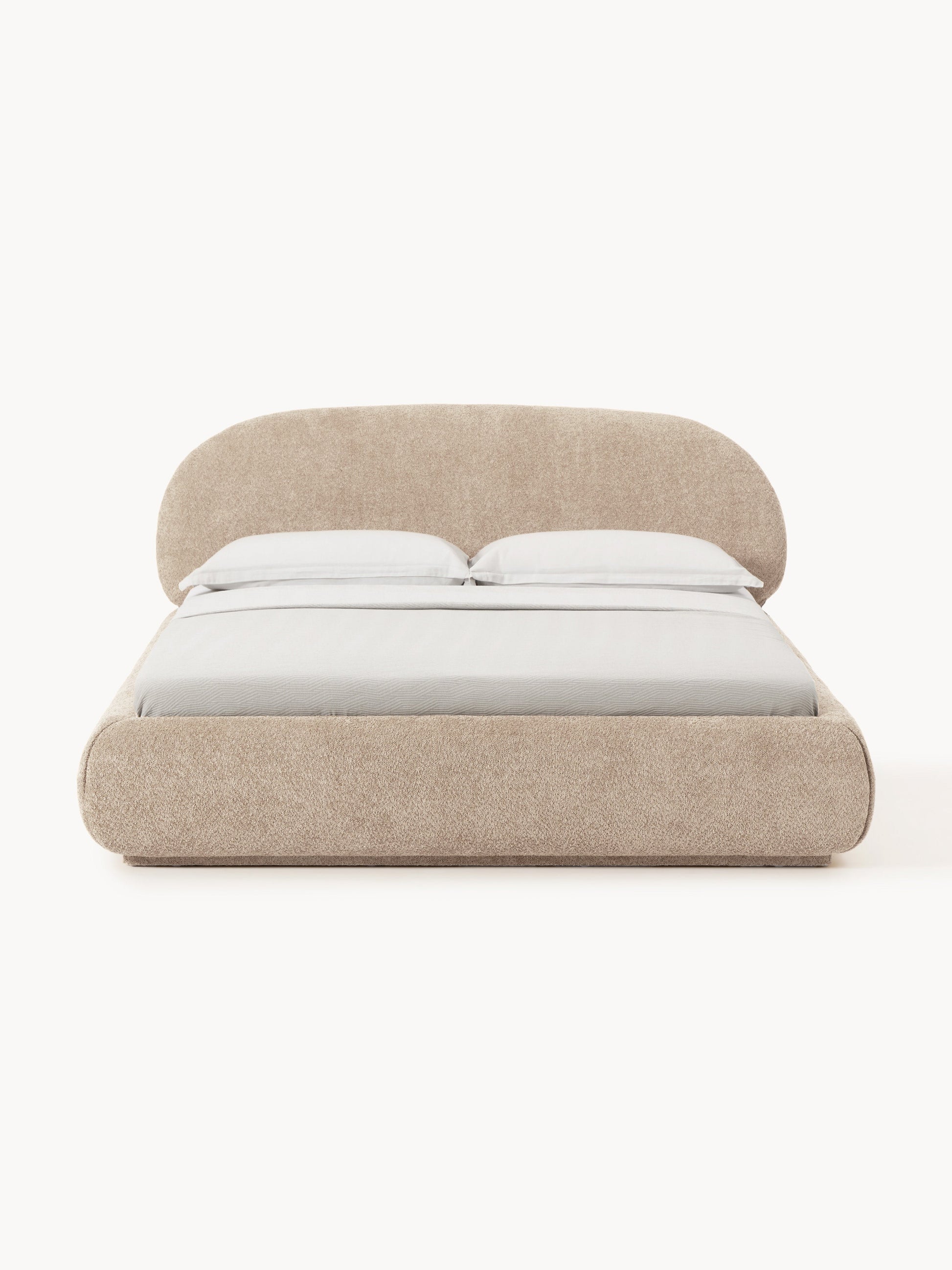 Alva Upholstered Bed in Teddy Bouclé