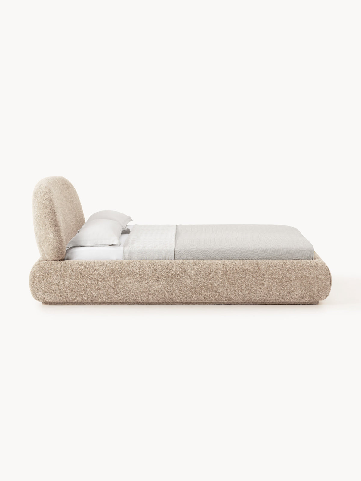 Alva Upholstered Bed in Teddy Bouclé