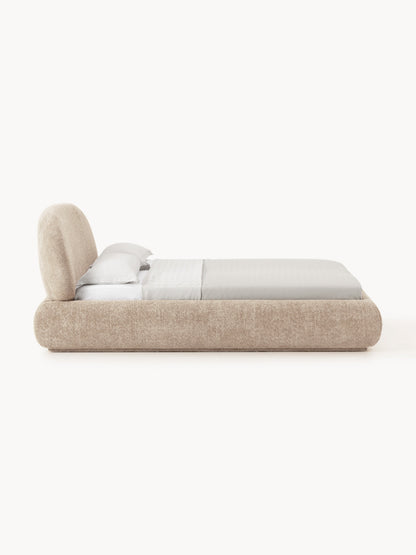 Alva Upholstered Bed in Teddy Bouclé