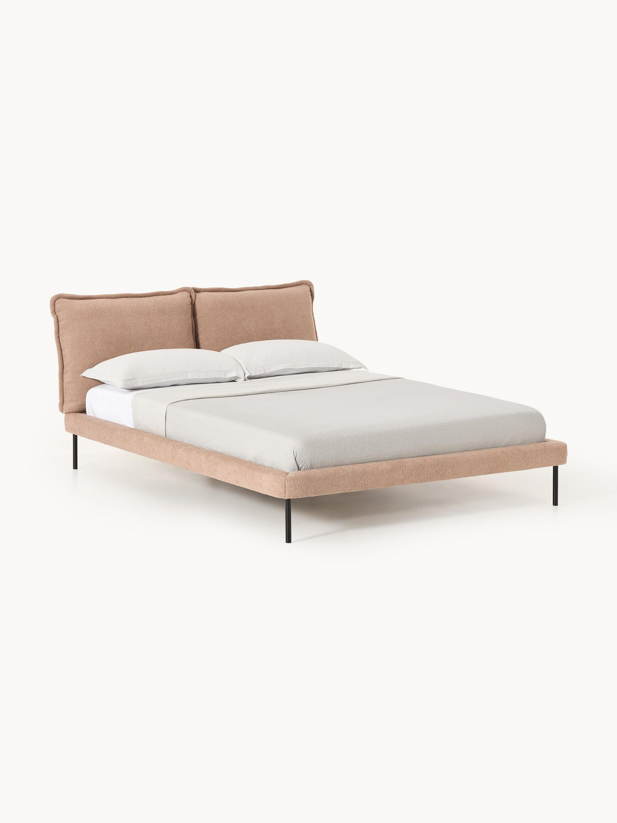 Amelie Upholstered Bed in Teddy Bouclé