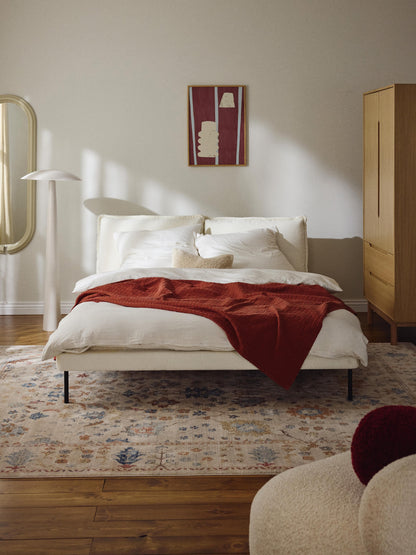 Amelie Upholstered Bed in Teddy Bouclé