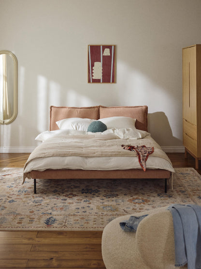 Amelie Upholstered Bed in Teddy Bouclé