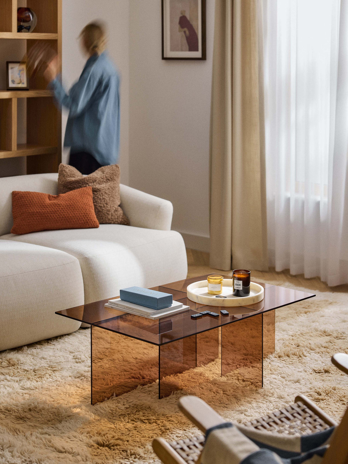 Anouka Glass Coffee Table, W 102 cm