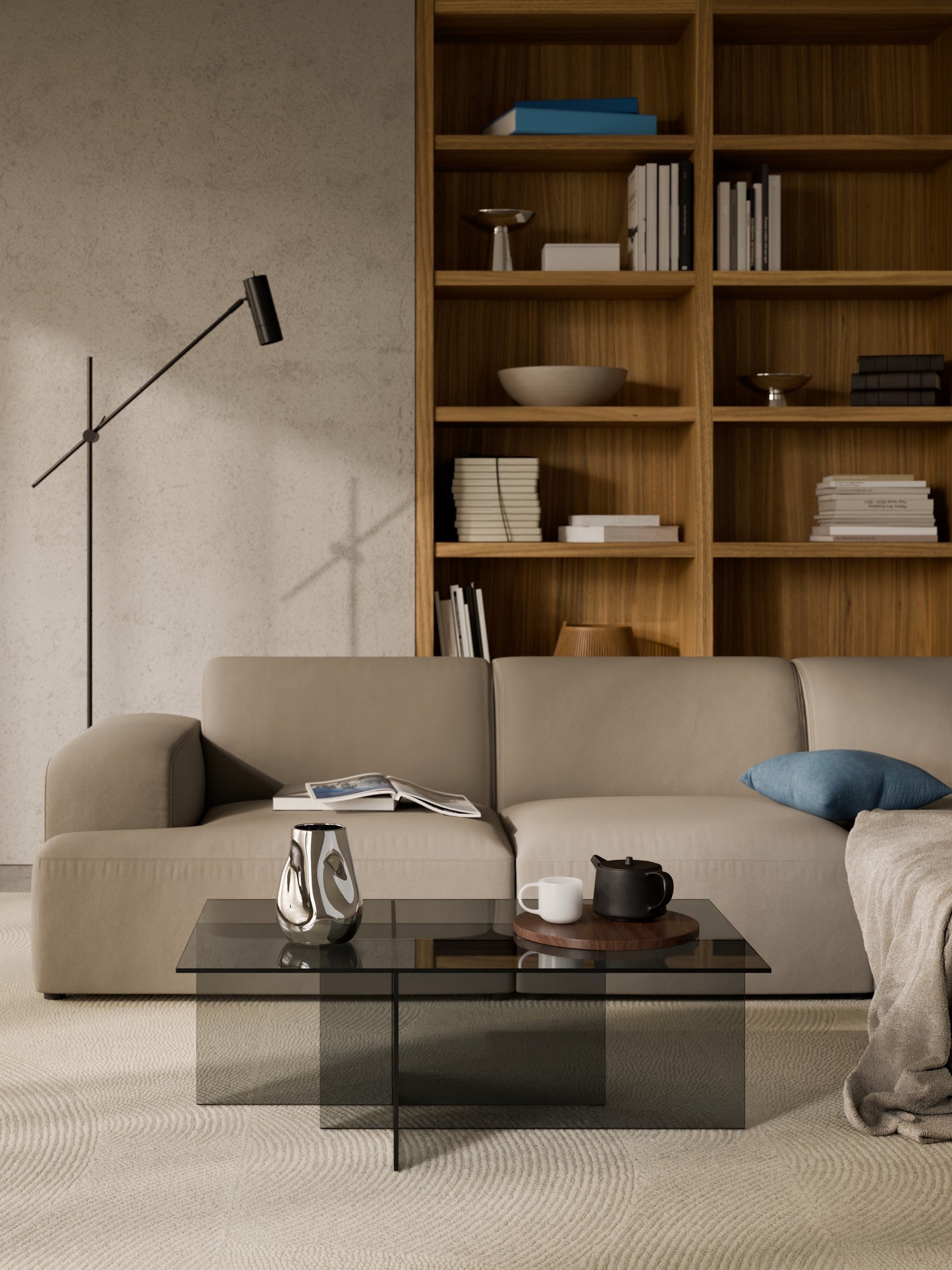Anouka Glass Coffee Table, W 102 cm