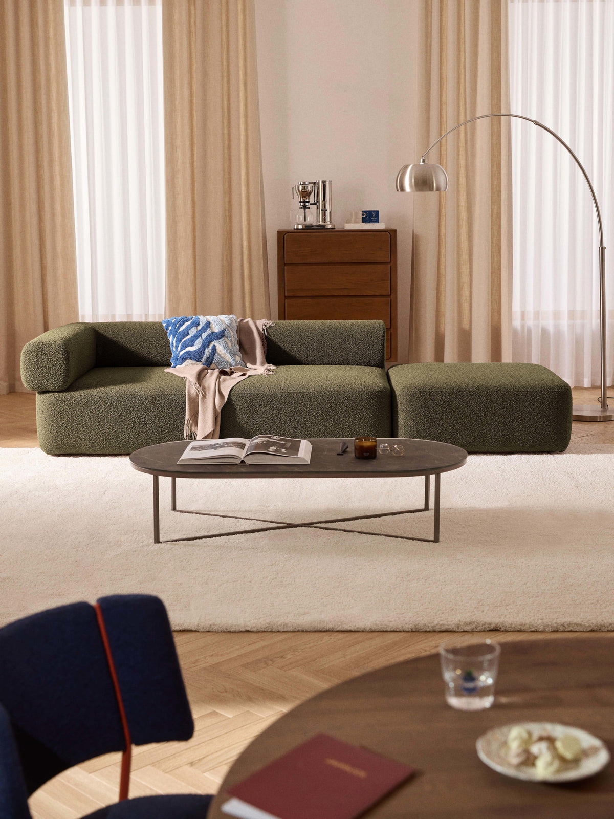 Antoni Modular Bouclé Ottoman