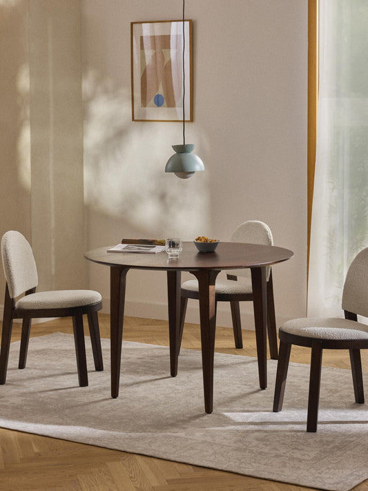 Archia Round Dining Table in Mango Wood, Ø 110 cm