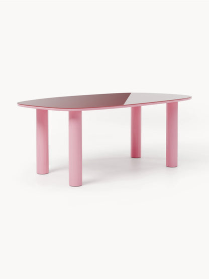Bennet Organic Dining Table with Glass Top, 200 x 110 cm