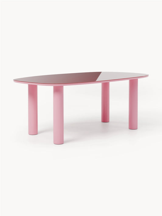 Bennet Organic Dining Table with Glass Top, 200 x 110 cm