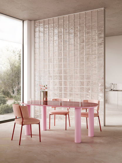 Bennet Organic Dining Table with Glass Top, 200 x 110 cm