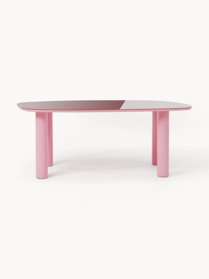 Bennet Organic Dining Table with Glass Top, 200 x 110 cm