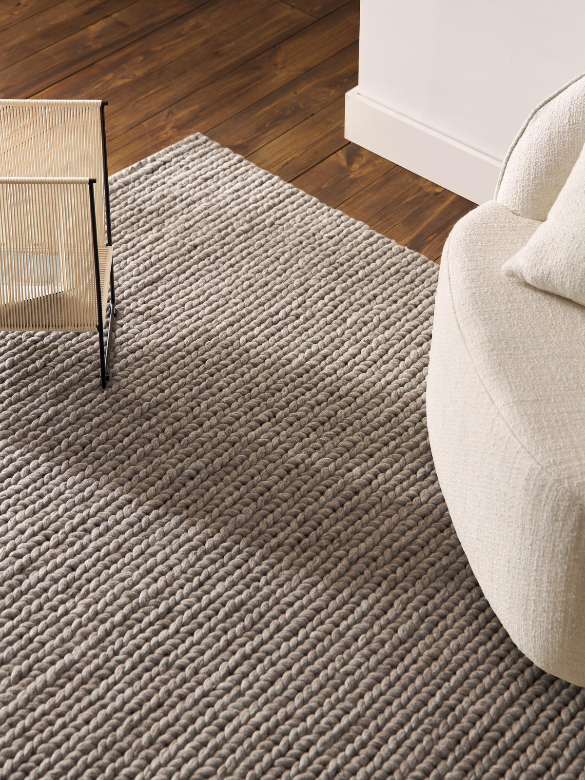 Brunia Handmade Wool Rug with Braided Texture
