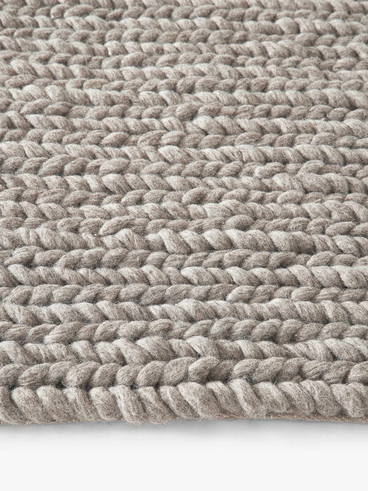 Brunia Handmade Wool Rug with Braided Texture