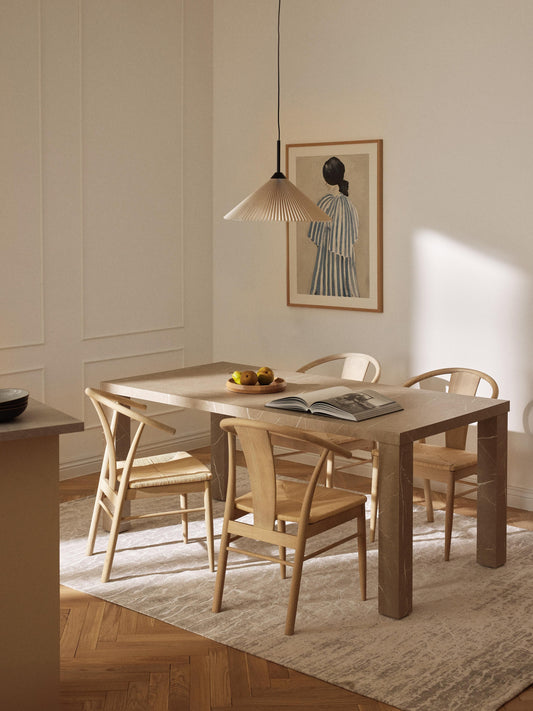 Carlin Dining Table in Marble Look, 180 x 90 cm