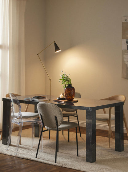 Carlin Dining Table in Marble Look, 180 x 90 cm