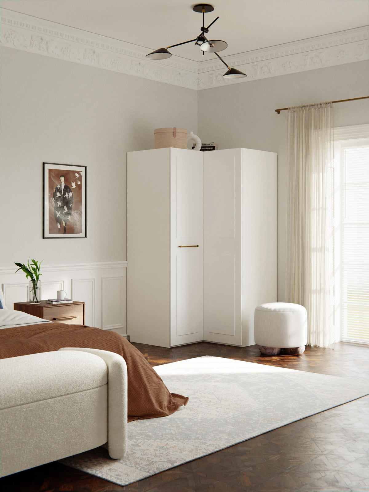 Charlene Modular Corner Wardrobe, 115 cm Wide