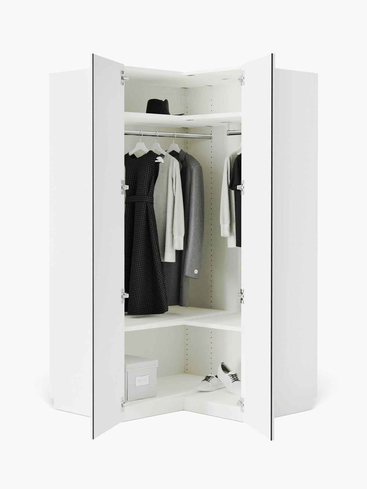 Charlene Modular Corner Wardrobe, 115 cm Wide