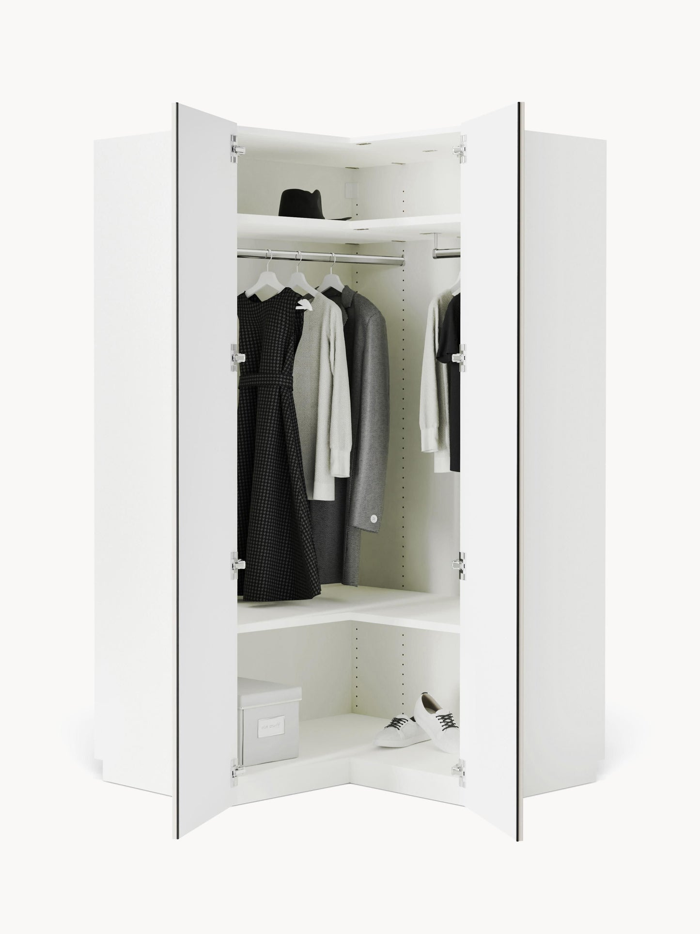 Charlene Modular Corner Wardrobe, 115 cm Wide