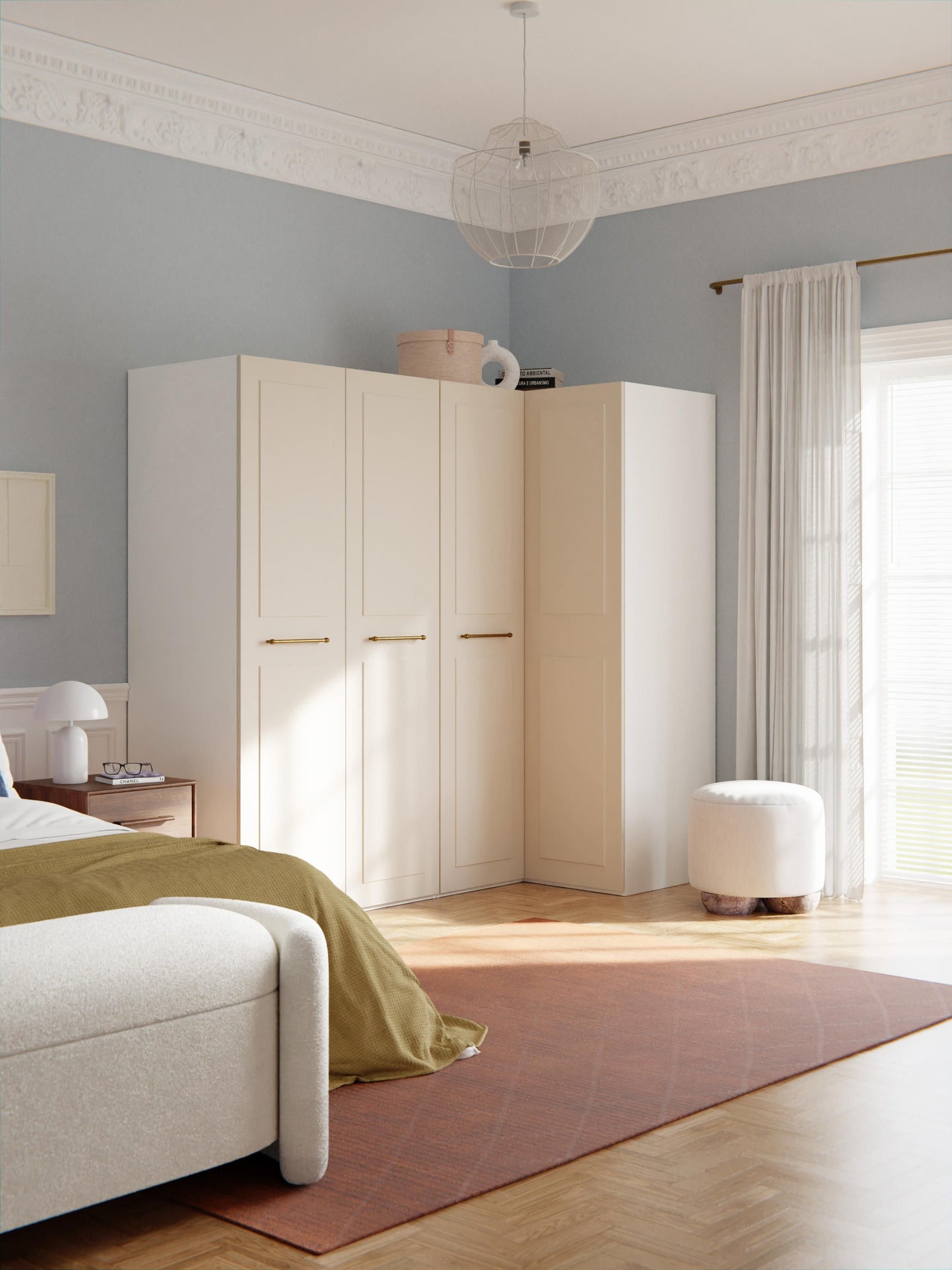 Charlene Modular Corner Wardrobe, 215 cm Wide, in Various Sizes