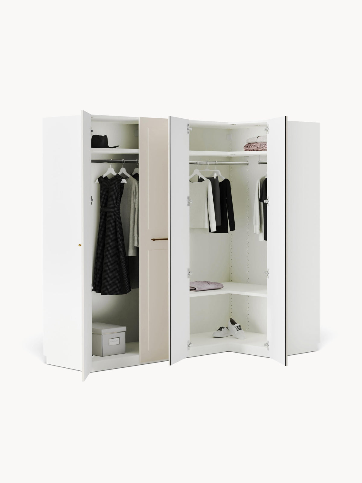 Charlene Modular Corner Wardrobe, 215 cm Wide, in Various Sizes