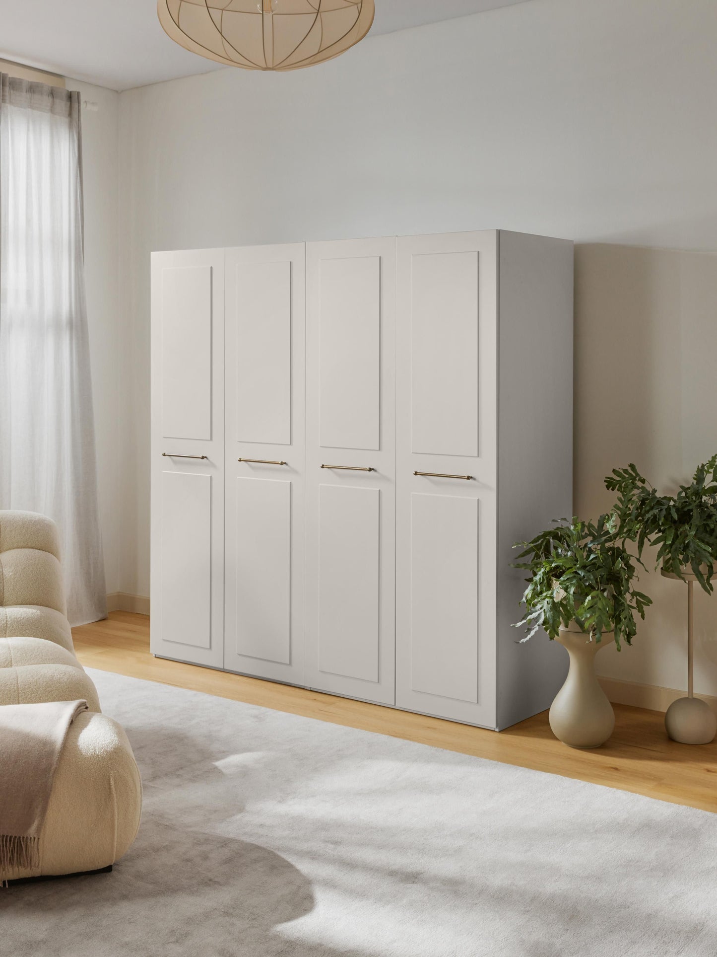Charlene Modular Hinged-Door Wardrobe, 200 cm Wide, in Various Sizes