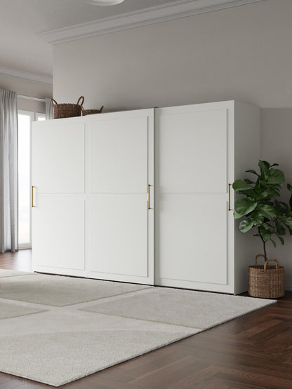 Charlene Modular Sliding-Door Wardrobe, 300 cm Wide, in Various Sizes