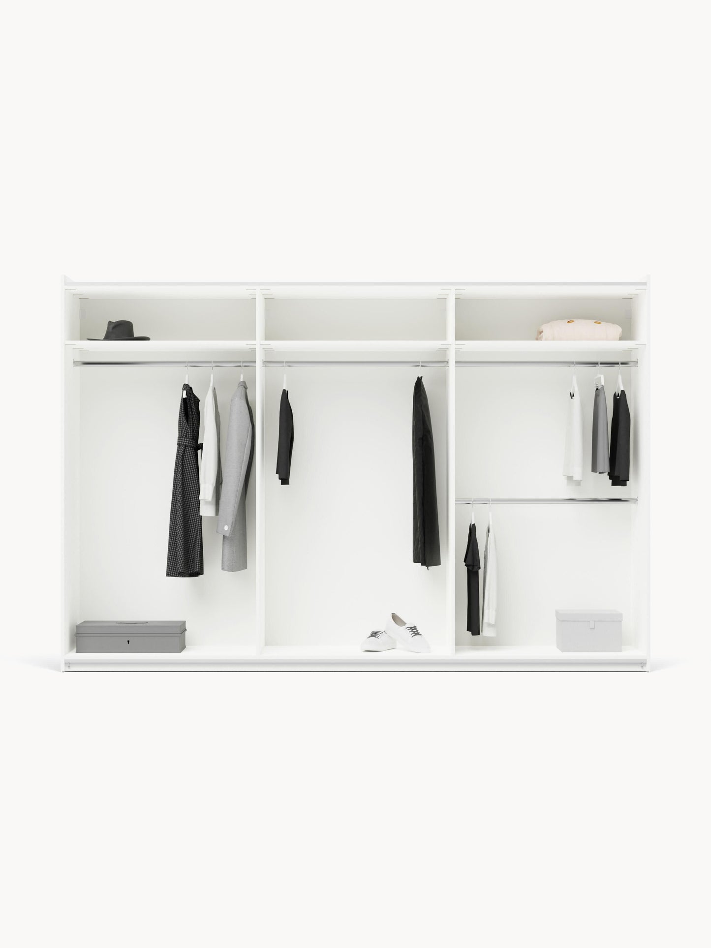 Charlene Modular Sliding-Door Wardrobe, 300 cm Wide, in Various Sizes