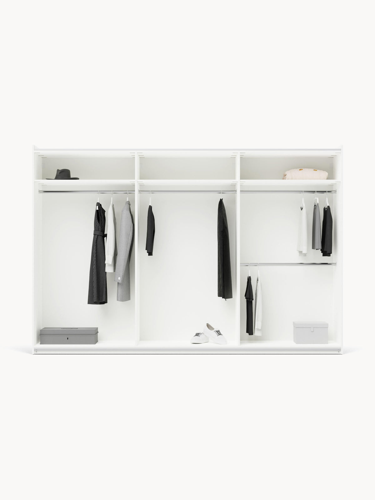 Charlene Modular Sliding-Door Wardrobe, 300 cm Wide, in Various Sizes