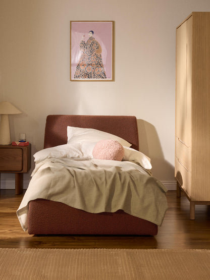 Cloudia Bouclé Single Bed with Storage