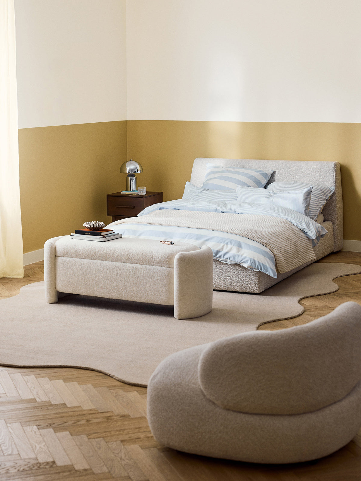 Cloudia Bouclé Upholstered Bed