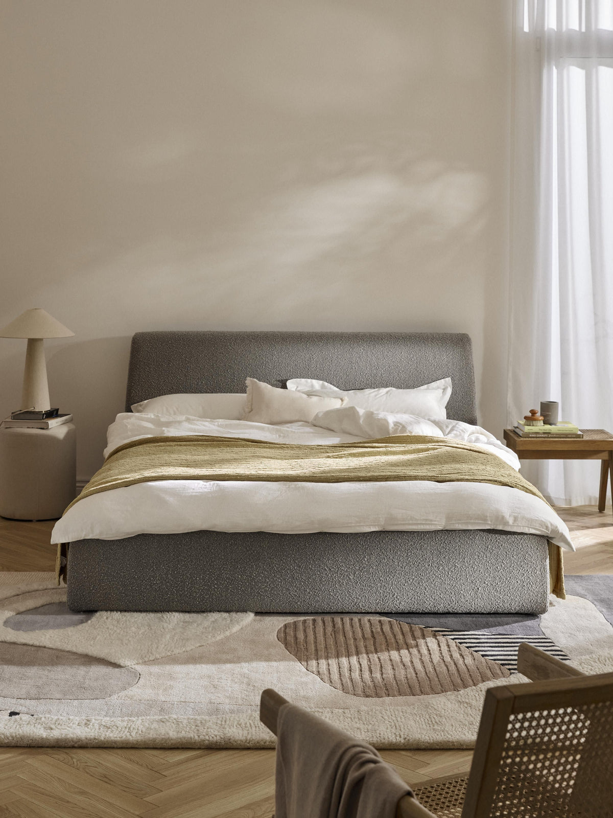 Cloudia Bouclé Upholstered Bed