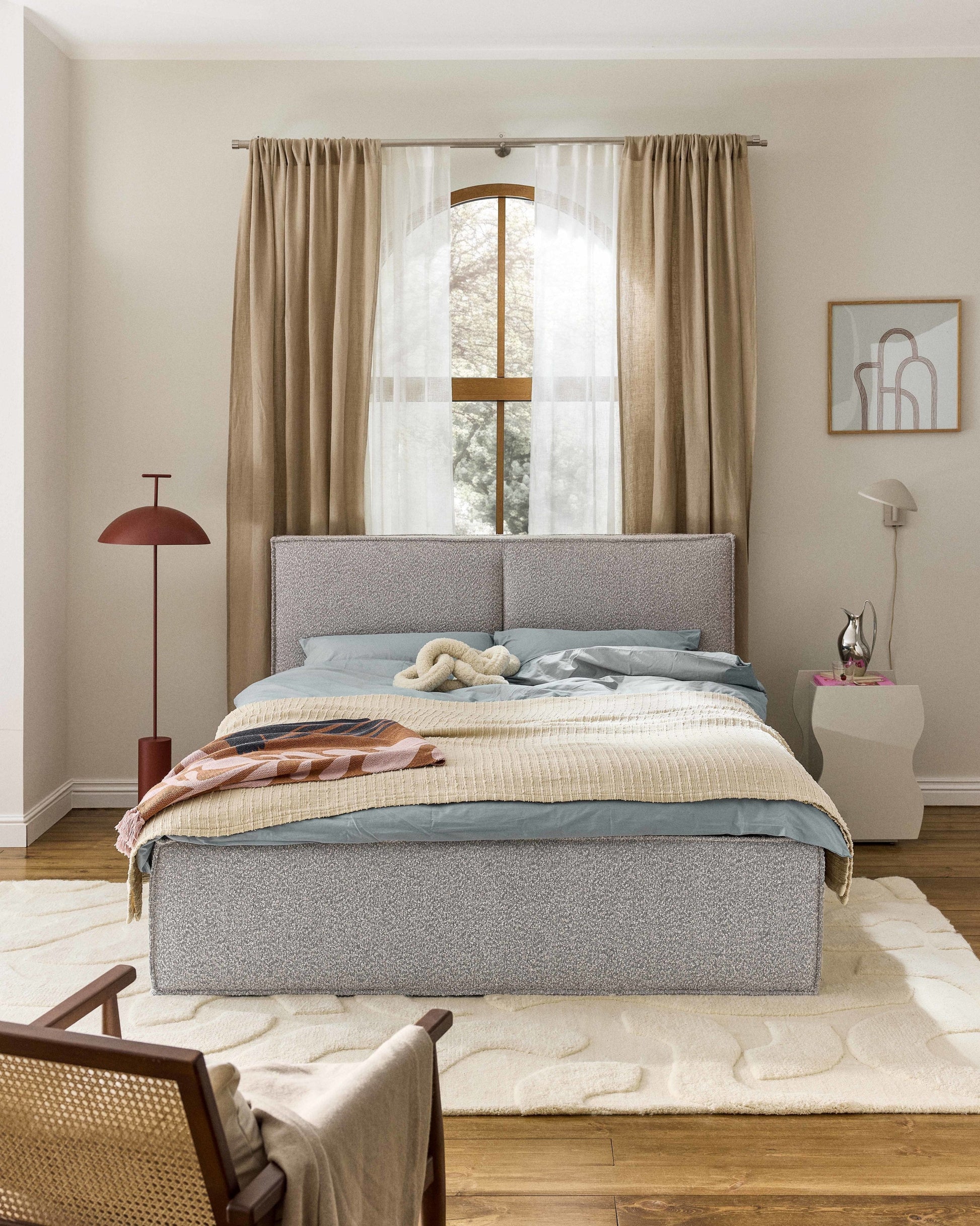 Dreama Bouclé Upholstered Bed