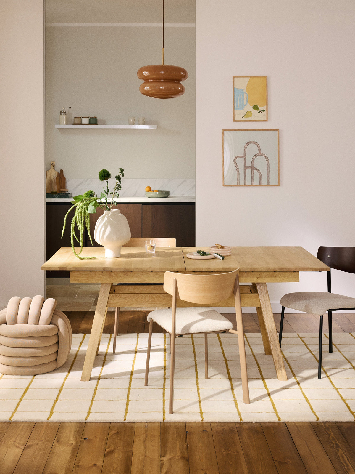 Evan Extendable Dining Table, 180 - 220 x 100 cm