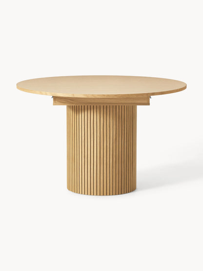 Filora Extendable Dining Table with Grooved Texture, 120 - 160 x 75 cm